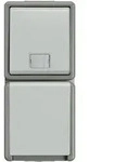 Siemens Delta Fl&auml;che Ip44 Ap Kombi Aus Taster Und Schuko-steckdose, Senkrecht,