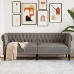 Chesterfield-sofa 3-sitzer Taupe Stoff Vidaxl