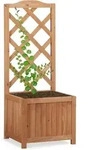 Relaxdays Rankkasten Holz, Garten Pflanzk&uuml;bel M. Rankgitter, 20 L Pflanzkasten, 90