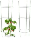 12x Rankhilfe Tomaten Im Set, H&ouml;henverstellbare Ringe, Pflanzst&auml;be, Balkon,...