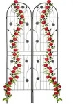 Rankgitter, 2er Set, Hxb 200 X 50 Cm, Metall, Rankhilfe F&uuml;r Kletterpflanzen,