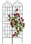 Rankgitter, 2er Set, Metall, Hxb 220 X 50 Cm, Freistehende Rankhilfe F&uuml;r