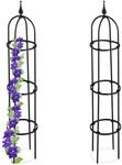 Rankhilfe Obelisk, 2er Set, 100cm Hoch, Ranks&auml;ule F&uuml;r Kletterpflanzen, Metall,