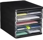 Relaxdays - Schubladenbox Zur Dokumentenablage, 5 Schubf&auml;cher, F&uuml;r B&uuml;robedarf, Din