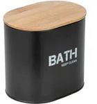 Badbox Mit Deckel Gara Schwarz, Schwarz, Stahl Schwarz, Bambus Braun - Schwarz -