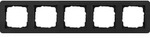 Gira Abdeckrahmen 5f Gira E1 Schwarz M [0215153], 0215 153