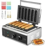 Kommerzieller Waffeleisen, 6-teilig, 1500 W Waffeleisen, Antihaftbeschichtetes