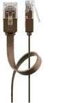 Cat 6 Flach-patchkabel, U/utp, Dunkelbraun, Kupferleiter (cu). Kabell&auml;nge 1.5 M