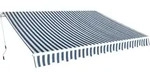 Gelenkarmmarkise 350 Cm Blau/wei&szlig; - Vidaxl