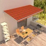 Einziehbare Markise Handbetrieben 600 X 300 Cm Orange Und Braun - Vidaxl