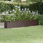 Hochbeet Verzinkter Stahl 224x40x36 Cm Braun Vidaxl