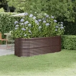 Hochbeet Verzinkter Stahl 224x80x68 Cm Braun Vidaxl