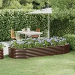 Hochbeet Verzinkter Stahl 249x100x36 Cm Braun Vidaxl