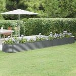Hochbeet Pulverbeschichteter Stahl 440x80x36 Cm Anthrazit - Vidaxl