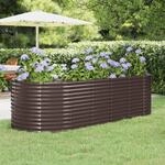 Hochbeet Pulverbeschichteter Stahl 249x100x68 Cm Braun - Vidaxl