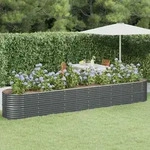Hochbeet Pulverbeschichteter Stahl 440x80x68 Cm Anthrazit - Vidaxl