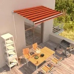 Einziehbare Markise Handbetrieben 350 X 250 Cm Orange Und Braun - Vidaxl