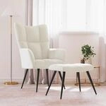 Relaxsessel Mit Hocker Cremewei&szlig; Samt - Vidaxl