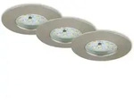 Briloner - Led Einbauleuchten 3er Set Ip44 5w Silber Kunststoff &Oslash;7,5cm