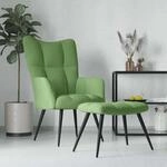 Relaxsessel Mit Hocker Hellgr&uuml;n Samt - Vidaxl