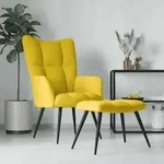 Relaxsessel Mit Hocker Senfgelb Samt Vidaxl