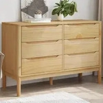Kommode Floro Wachsbraun Massivholz Kiefer Vidaxl