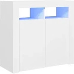 Sideboard Mit Led-leuchten Wei&szlig; 80x35x75 Cm - Vidaxl