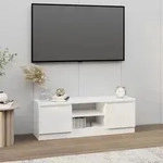 Tv-schrank Mit T&uuml;r Wei&szlig; 102x30x36 Cm - Vidaxl