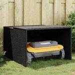 M&auml;hroboter-garage Schwarz 86x90x52/57 Cm Poly Rattan - Vidaxl