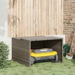 M&auml;hroboter-garage Grau 86x90x52/57 Cm Poly Rattan - Vidaxl