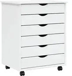Rollschrank Mit Schubladen Moss Wei&szlig; Massivholz Kiefer - Vidaxl
