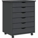 Vidaxl - Rollschrank Mit Schubladen Moss Grau Massivholz Kiefer