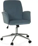 B&uuml;rostuhl / Drehstuhl / Schalenstuhl Solao Cord Stoff Taubenblau Hjh Office