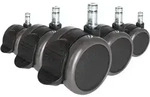 5x Hartbodenrollen Mit Feststellbremse Rolo Stop 11mm / 65mm (5er Pack) Hjh Office