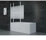 Marwell - Badewannenfaltwand White Stripes 125 X 140 Cm - Wei&szlig; - 3-teilig Faltbar -