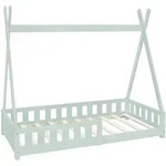Ml-design - Kinderbett Tipi 80x160 Cm Mint Mit Rausfallschutz Und Lattenrost, Aus