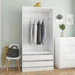 Vidaxl - Kleiderschrank Hochglanz-wei&szlig; 100x50x200 Cm Holzwerkstoff
