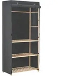 3-stufiger Kleiderschrank Grau 79 X 40 X 170 Cm Stoff - Vidaxl