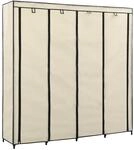 Kleiderschrank Mit 4 F&auml;chern Creme 175 X 45 X 170 Cm Vidaxl
