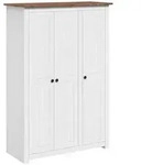 Vidaxl - Kleiderschrank 3-t&uuml;rig Wei&szlig; 118&times;50&times;171,5 Cm Kiefer Panama Serie