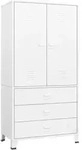 Industrial Kleiderschrank Wei&szlig; 90x50x180 Cm Metall Vidaxl