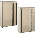 Faltschr&auml;nke 2 Stk. Creme 110x45x175 Cm Stoff Vidaxl