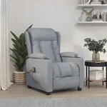Massagesessel Hellgrau Stoff Vidaxl