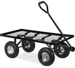 Handwagen Flach, Garten, Mit Luftbereifung, Hxbxt: 34,5 X 51 X 96 Cm, Bis 200 Kg,