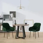 Esszimmerst&uuml;hle 2 Stk. Dunkelgr&uuml;n Samt Vidaxl