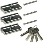 Schlie&szlig;zylinder-set 3x 60mm, 5 Schl&uuml;ssel, Not- & Gefahren