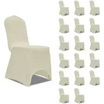 Stretch-stuhlhussen Creme 18 Stk. - Vidaxl