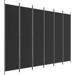 6-tlg. Paravent Schwarz 300x220 Cm Stoff Vidaxl