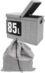 Dunedesign - 85 Liter W&auml;schekorb Mit Deckel & W&auml;schesack - 62x31 W&auml;schekorb Mit