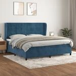 Boxspringbett Mit Matratze Dunkelblau 200x200 Cm Samt Vidaxl
